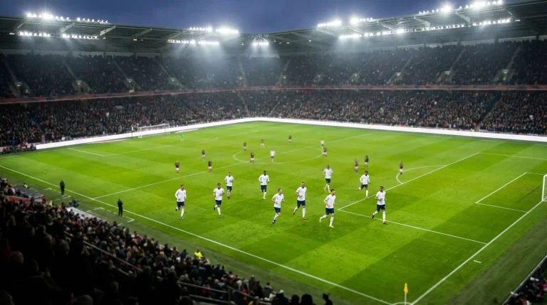 Englands landslag i vita tröjor under europeiskt VM-kval