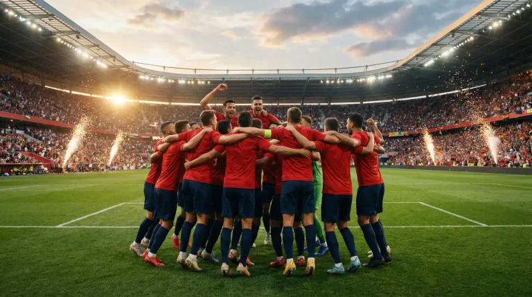 Spaniens landslag firar EM-segern 2024 i Berlin