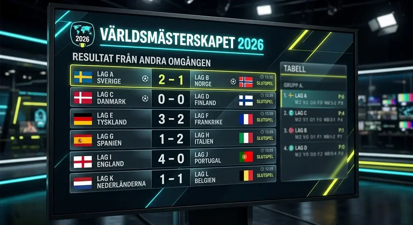 Resultattavla för VM 2026, andra omgången